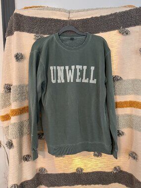 Barstool Sports Call Her Daddy "UNWELL" Sage Green Crewneck Sweatshirt - M